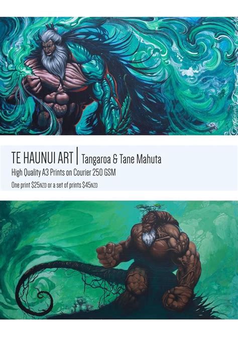 Maori God Prints Tangaroa Tane Mahuta Link In My Bio Maori Art Nz