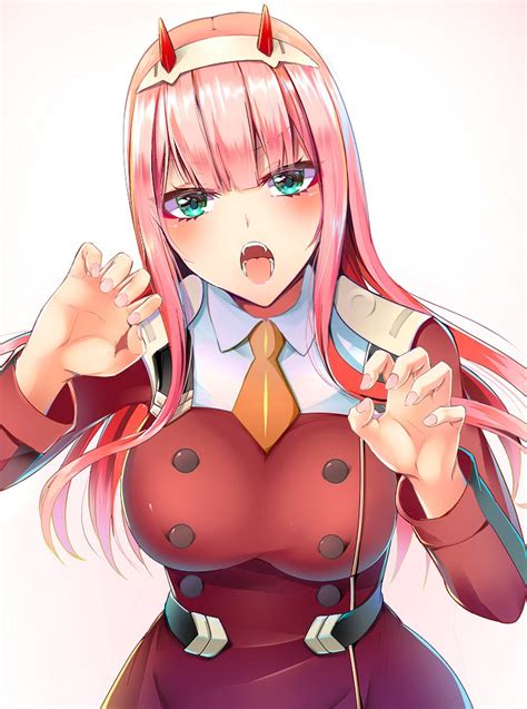 Zero Two Darling In The Franxx 1girl Solo Long Hair Pink Hair Horns