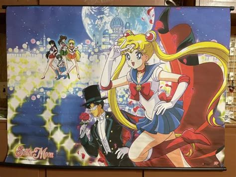 Vintage 90s Sailor Moon Wall Scroll Japanese Anime 30 X45 Toei
