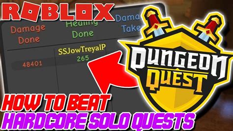 How To Easily Beat Solo Hardcore Quests In Roblox S Dungeon Quest
