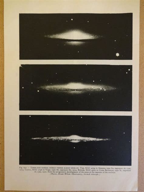 1950s Spiral Galaxies Vintage Space Astronomy Not Reproduction