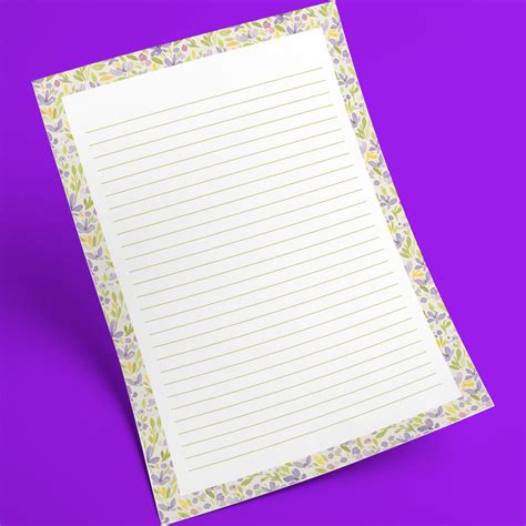 The writing paper on this page is meant to help preschool, kindergarten or early elementary grade students who are learning their handwriting. Floral Writing Paper Printable Stationary, Lined Notepaper Printable, Pretty Stationary Paper ...