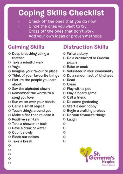 Anxiety Coping Skills List Pdf Coping Skills Worksheets