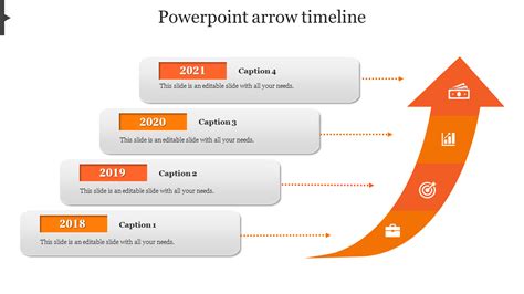 Simple Powerpoint Arrow Timeline With Four Node