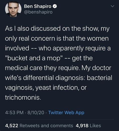 A Real Tweet From Ben Shapiro Confused That A Woman Is