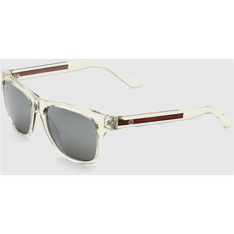gucci online exclusive bio based rectangle web sunglasses 230 liked on polyvore featuring men