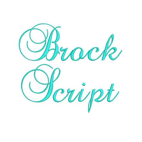 Brock Script Embroidery Font 3 Size Font Machine Embroidery Etsy