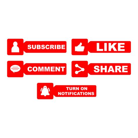 Subscribe Button Stylish Collection With Multiple Shapes Red Color