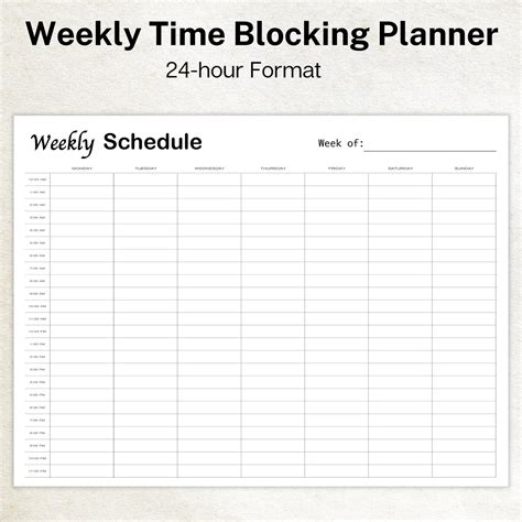 Weekly Printable Planner Daily Planner With Hourly Time Block Strivezen
