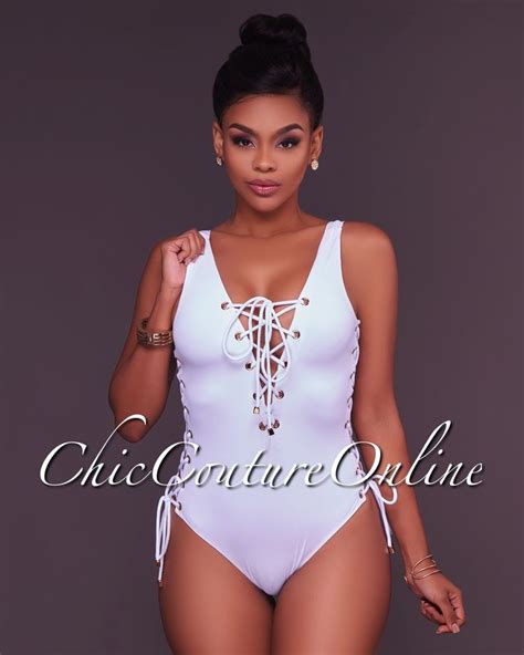 Dilara White Lace Up One Piece Swimsuit One Piece One Piece Swimsuit Swimsuits