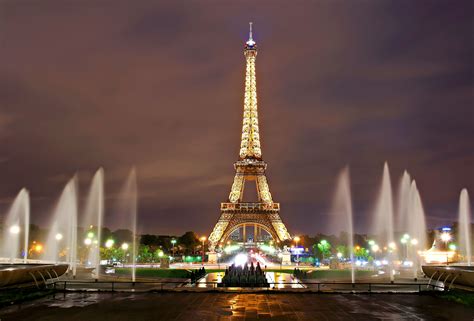 Beautiful View Of Eiffel Tower Paris At Night Hd Wallpapers