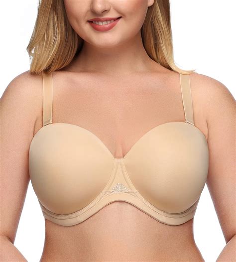 Exclare Womens Full Coverage Multiway Contour Convertible Underwire Plus Size Strapless Bra