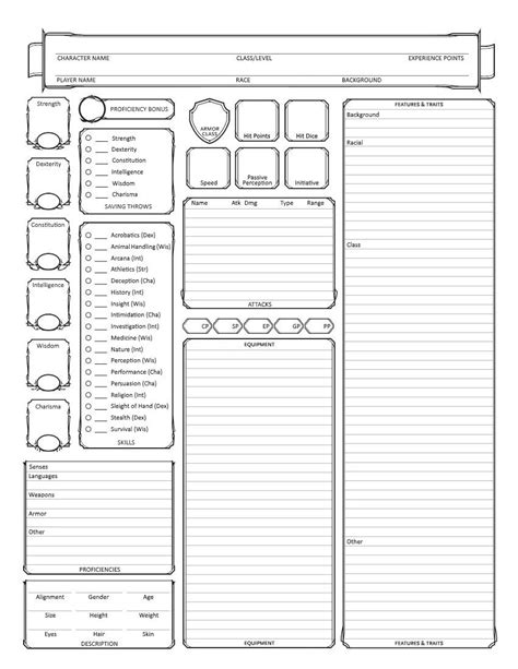 Dnd 5e Printable Character Sheet That Are Persnickety Dungeons Porn