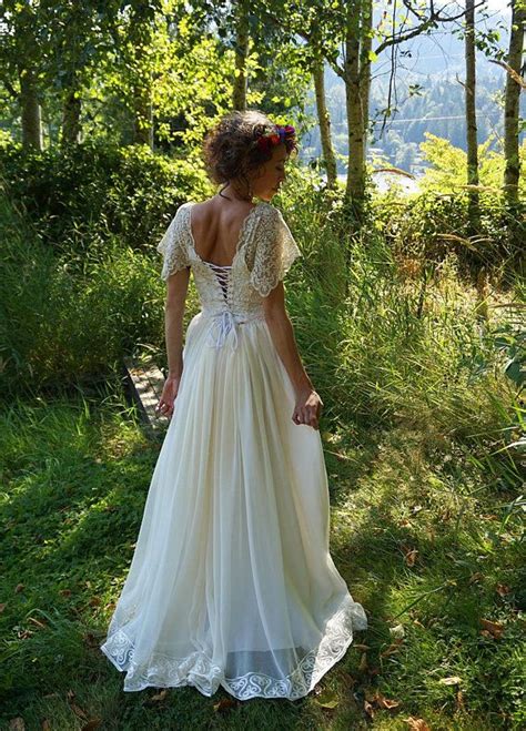 Sale Mystic Wedding Gown Mystical Dress Witch Bohemian Indie Whimsical Triple Moon Crescent