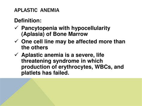 Ppt Aplastic Anemia Powerpoint Presentation Free Download Id1377372