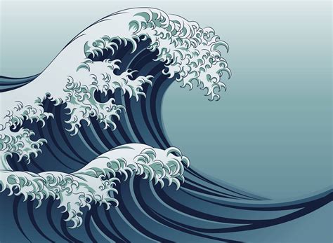 Download Japanese Waves Vector Art Wallpaper