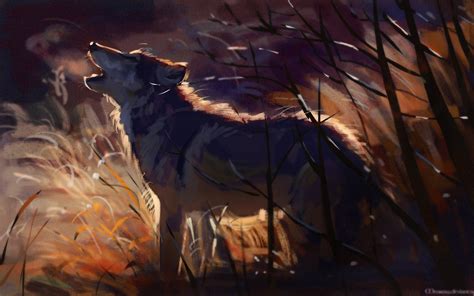 Download Wallpaper 3840x2400 Wolf Howl Wildlife Beast Art 4k Ultra