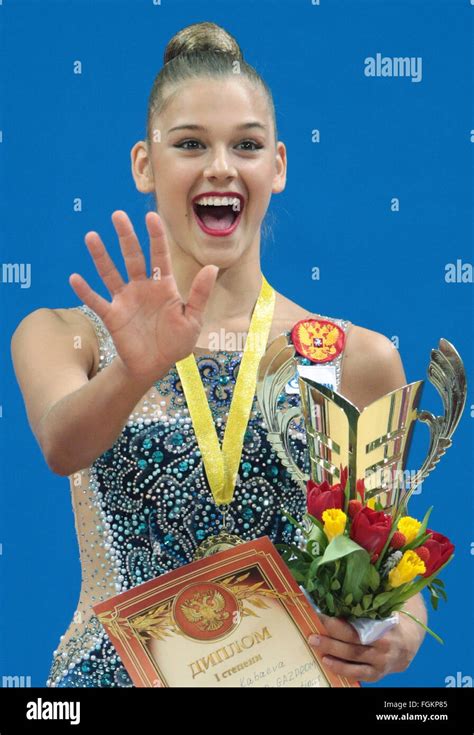 Moscow Russia 20th Feb 2016 First Placed Aleksandra Soldatova Stock