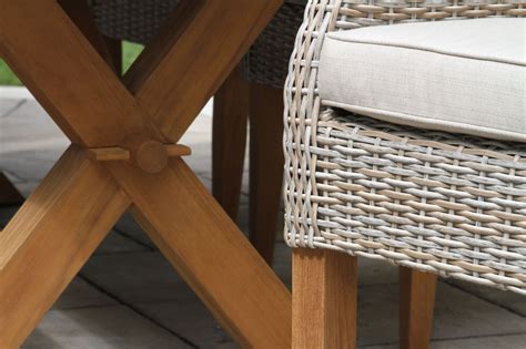 Which brand has the largest assortment of composite patio dining sets at the home depot? Composite Rectangle Dining Table with Trestle Teak Wood Base