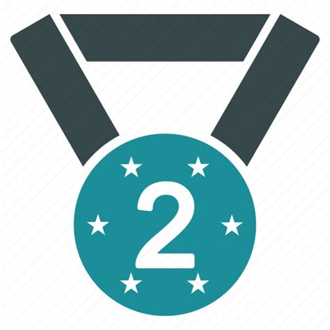 2nd Place Achievement Badge Medal Prize Second Silver Icon