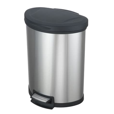 Mainstays 142 Gal 54l Semi Round Stainless Steel Kitchen Trash Can