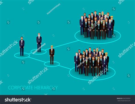 Flat Illustration Corporate Hierarchy Structure Crowd 스톡 일러스트 292230353