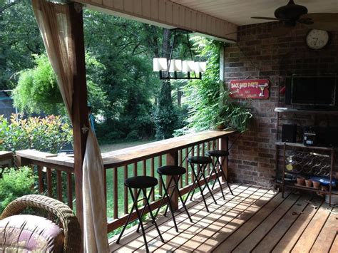 Outdoor & sporting goods company. Deck Rail - Putting a bar rail on the deck for extra ...
