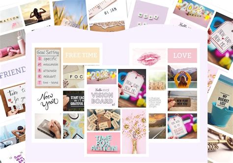 Vision Board Printable For 2023 Vision Board Kit Law Of Etsy