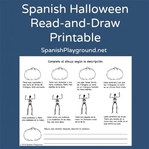 Spanish Halloween Read And Draw Printable Spanish Playground