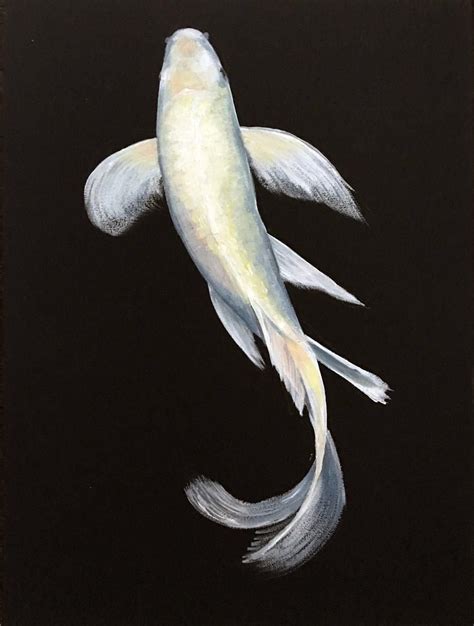 Original Acrylic Painting Beautiful Fish Fish Painting Koi Painting
