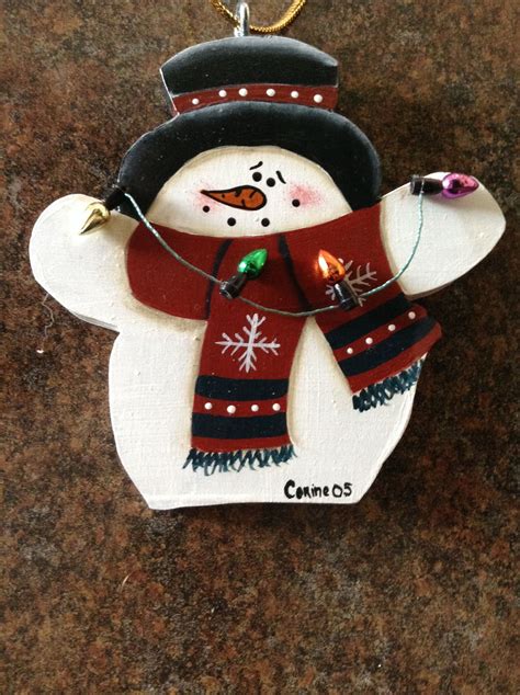 Diy Wooden Snowman Ornaments Woodworking