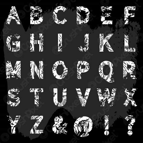 Alphabet Letter Font Design With Broad Faced Letter Style Fonts
