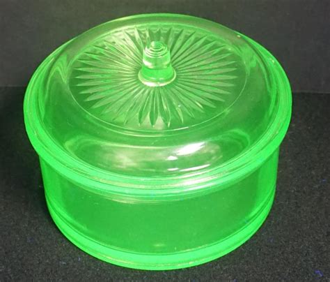 Sold Price Vintage Hazel Atlas Vaseline Glass Powder Jar Invalid