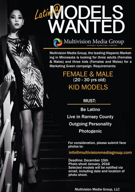 Multivision Media Group Latin Models For Green Campaign Needed