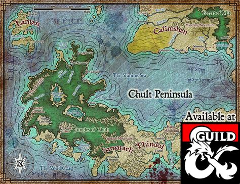 Chult Peninsula Forgotten Realms Stock Maps Dungeon Masters Guild