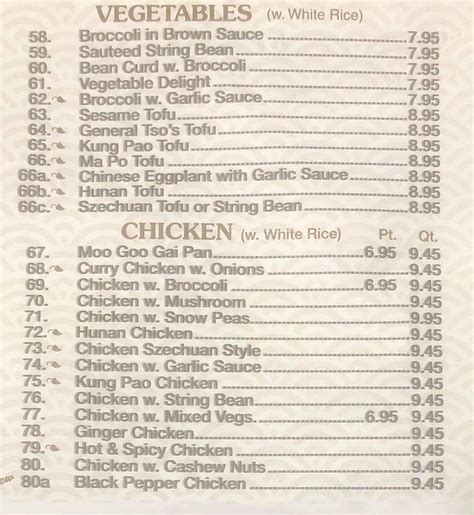 Menu At Eastern Chinese Restaurant Winchester