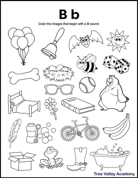 Letter B Sound Phonics Worksheets Tree Valley Academy Beginning