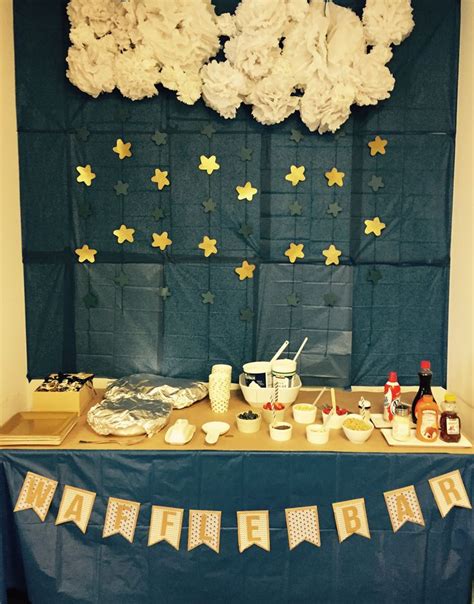 Baby Shower Navy And Gold Twinkle Twinkle Waffle Bar Waffle Bar
