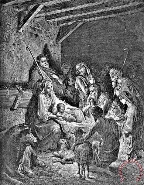 Gustave Dore Nativity Bible Illustration Engraving Art Print For Sale