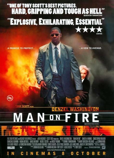 Man On Fire Uk 27x40 Movie Poster 2004 Fire Movie Man On Fire