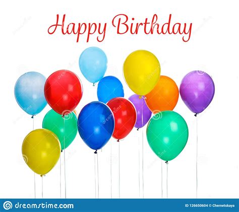 Colorful Balloons With Greeting Happy Birthday Stock Photo Image Of