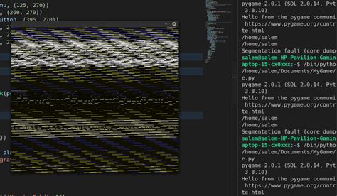 Python Pygame Weird Effects On The Screen Segmentation Fault And