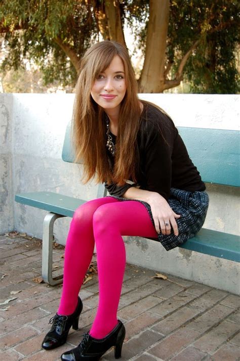fashion look book bright tights pink tights fashion tights pantyhose outfits