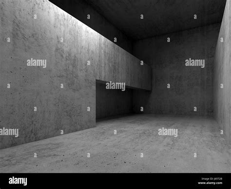 Abstract Empty Concrete Room Interior Background Walls And Door Hole