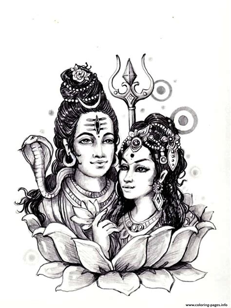 Adult Shiva Sati India Coloring Pages Printable