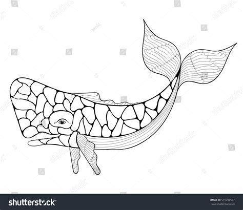 Azores Sperm Whale Cachalot Zentangle Style Stock Illustration 511292557