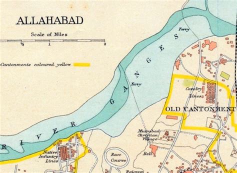 1924 Vintage Map Of Allahabad India