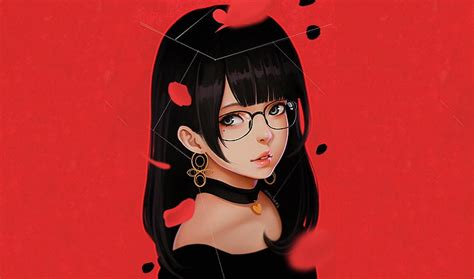 Hd Wallpaper Anime Original Black Hair Girl Glasses Wallpaper Flare