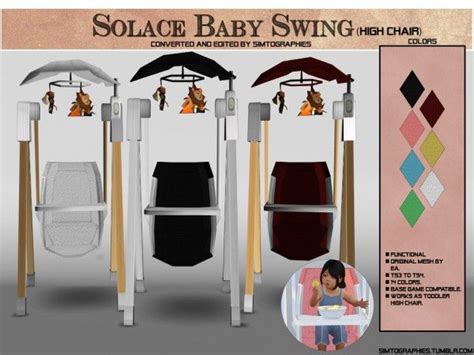 Simtographies Solace Baby Swing High Chair • Sims 4 Downloads Sims