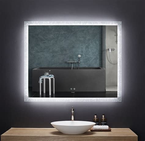 48 X 40 Led Frameless Rectangualar Mirror With Dimmer And Defogger